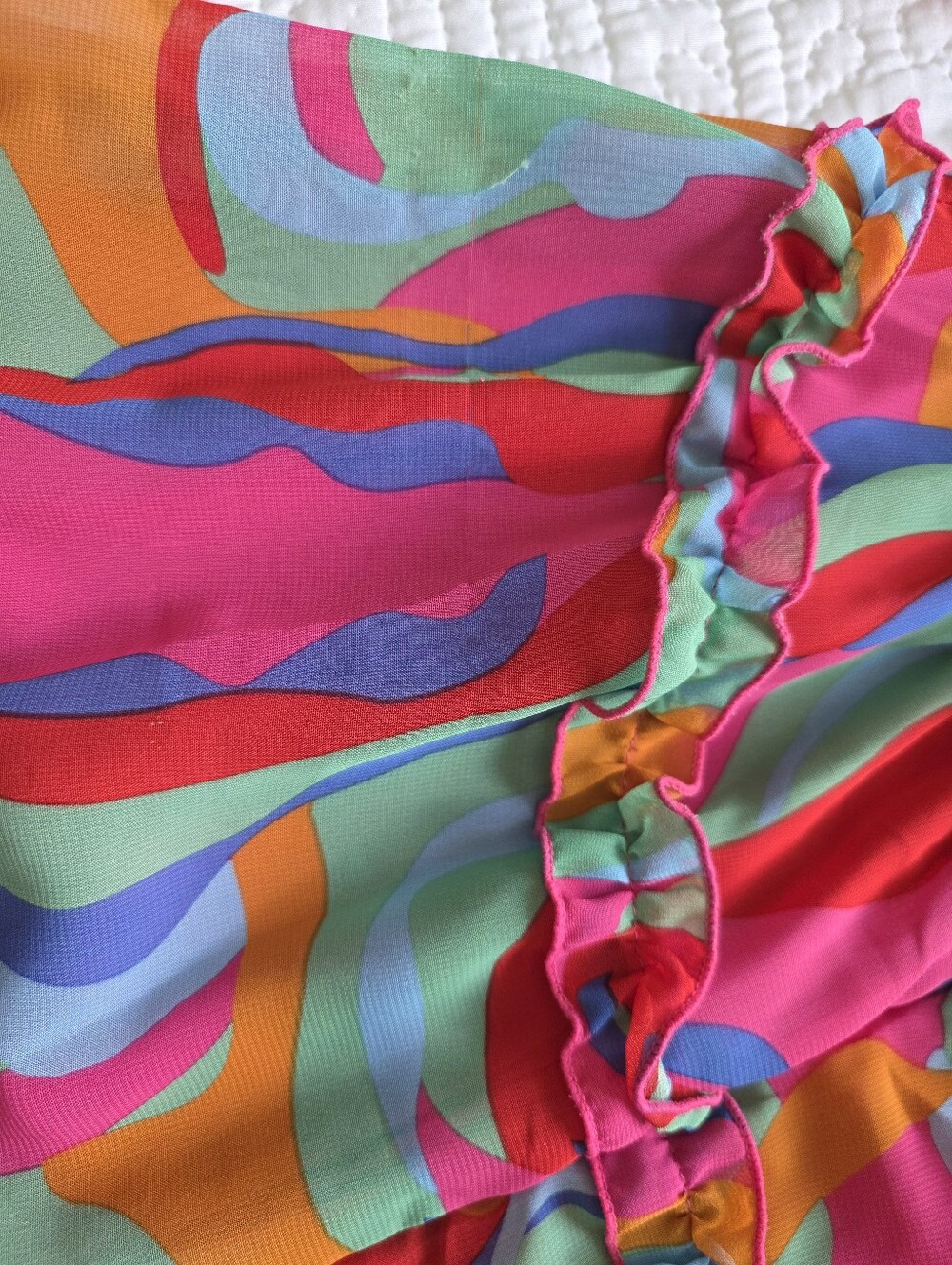 Pink Multi-Color Ruffle Tiered Mini Dress - Picture 6 of 6